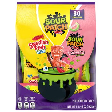 Sour Patch Kids and Swedish Fish Halloween Candies, 80-Count