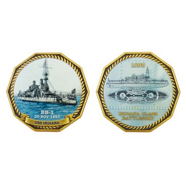 Navy Pride USN 250th Dominance At Sea USS Indiana BB-1 Coin