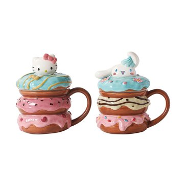 Blue Sky Hello Kitty and Cinnamoroll Donut Mug Gift Set