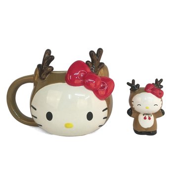 Blue Sky Hello Kitty Reindeer Head Mug and Figurine Gift Set