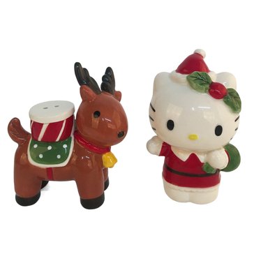 Blue Sky Hello Kitty and Reindeer Salt and Pepper Set