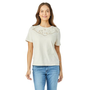 Nautica Women's Embroidered Cut Out Tee