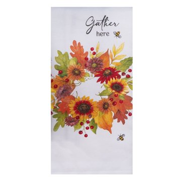 Kay Dee Harvest Sunflower Gather Wreath Kitchen Towel