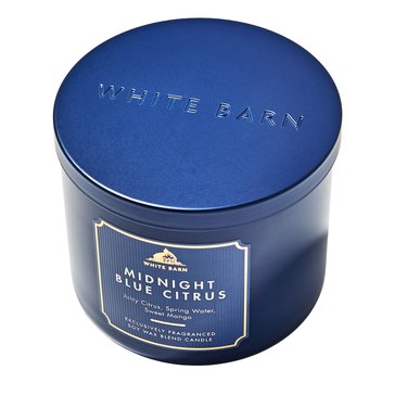 Bath & Body Works White Barn Midnight Blue Citrus 3-wick Candle