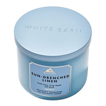 Bath & Body Works White Barn Sun-Drenched Linen 3-wick Candle