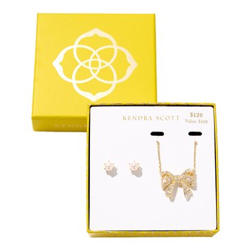 Kendra Scott Krista Bow Necklace and Ashton Stud Earrings Gift Set