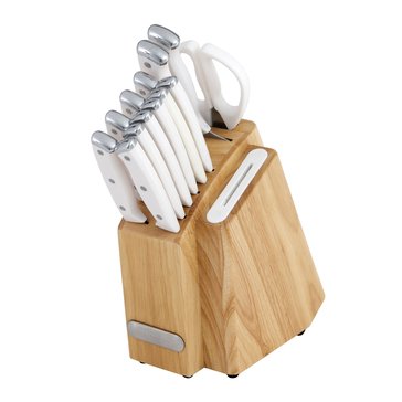 Farberware Edgekeeper 14-Piece Triple Rivet Cutlery Block Set, White
