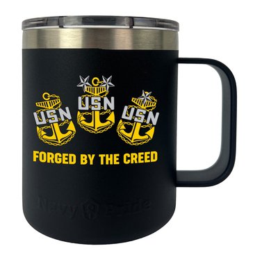 Navy Pride CPO 3 Anchor Stainless Mug, 12oz