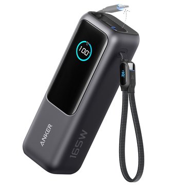 Anker Power Bank 25,000 MaH 165W,with Built-In USB-C Retractable Cable