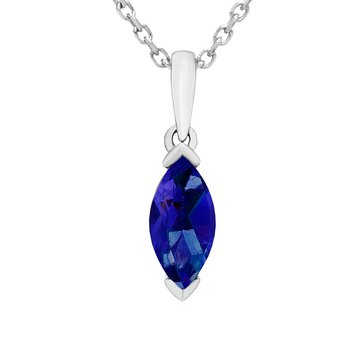 Created Sapphire Marquise Cut Pendant