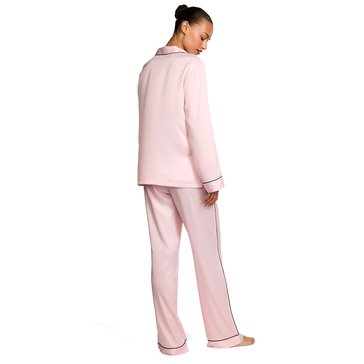Victoria's Secret Women's Satin Embroidered Collar Pant Set