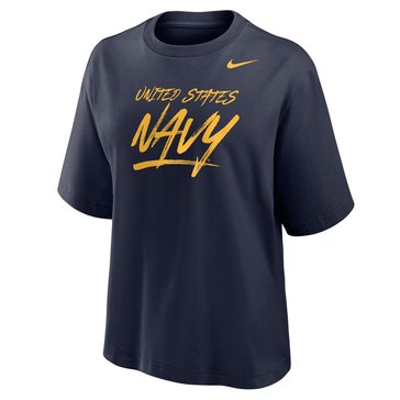 Nike Women's US Navy Cotton Short Sleeve Boxy Tee