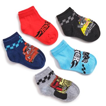 Hot Wheels Toddler Boys' Shortie Sock, 5-Pack