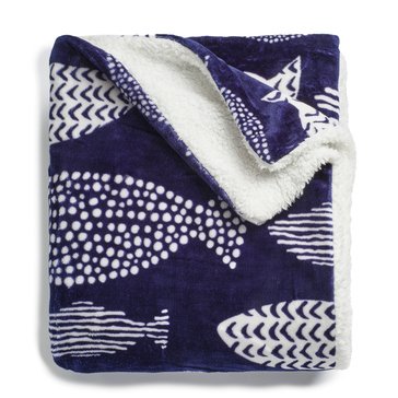 Harbor Home Fishy Fishy Oversized Nautical Throw