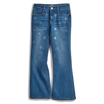 Wallflower Little Girls' Crystal Flower Flare Jeans
