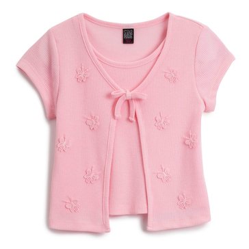 Star Ride Kids Little Girls' Embellished Mock Cardigan