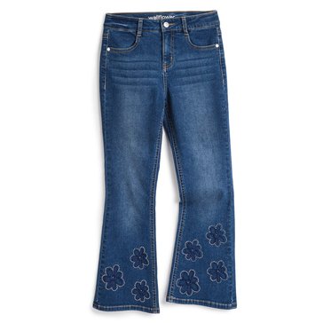 Wallflower Big Girls' Floral Hem Flare Jeans