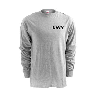Navy Pride Block Navy Adult Long Sleeve Tee