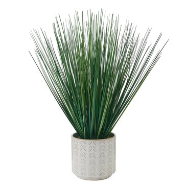 Elements Plants 22-Inch Artificial Grass in Ceramic Pot