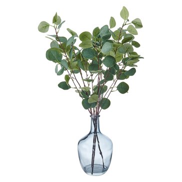 Elements Plants 26-Inch Artificial Eucalyptus in Glass Vase
