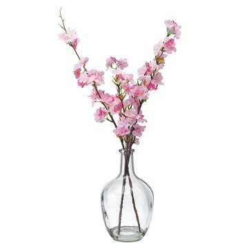 Elements Plants 25-Inch Artificial Cherry Blossom in Glass Vase
