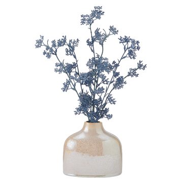 Elements Plants 18-Inch Artificial Blue Iris in Ceramic Vase