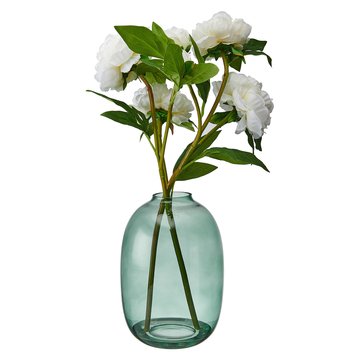 Elements Plants 21-Inch Peony in Glass Vase