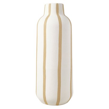 Elements Plants 13-Inch Sand Stripe Textured Stoneware Ceramic Vase