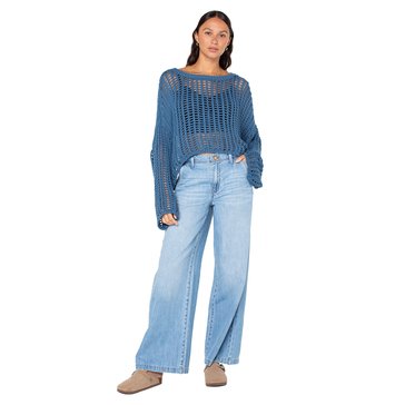 Roxy Women's Lost At Sea Oversize Crochet Sweater