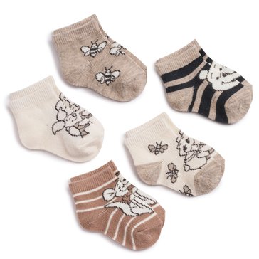 Disney Infant Boys' Winnie The Pooh Shortie Sock, 5-Pack