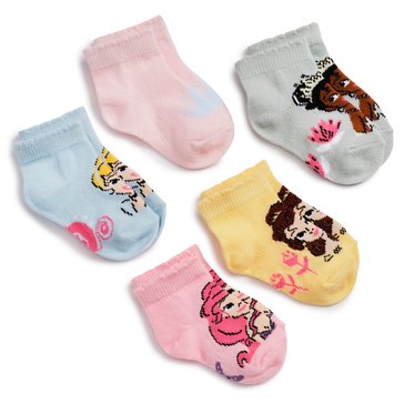Disney Infant Girls' Princess Shortie Sock, 5-Pack