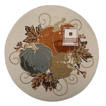Homewear Linens Gilded Pumpkin Round Placemat, 4-Pack