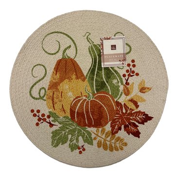 Homewear Linens Benson Pumpkin Round Placemat, 4-Pack