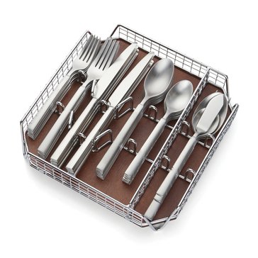 Cambridge Gailann Satin 45-Piece Flatware Set with Buffet Caddy