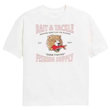 Old Navy Big Boys' Short Sleeve Oversized Bait Tackle Graphic Core Tee