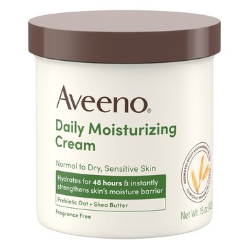 Aveeno Fragrance Free Daily Moisturizing Cream Normal To Dry Sensitive Skin Jar