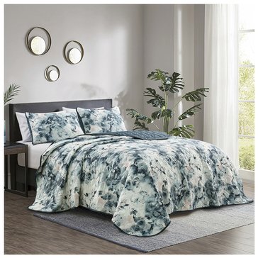 Esca Watercolor Floral 3-Piece Bedspread Set