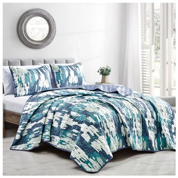 Esca Sketchy Squares 3-Piece Bedspread Set