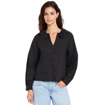 Old Navy Women's Long Sleeve Flat Ruffle Collar Top