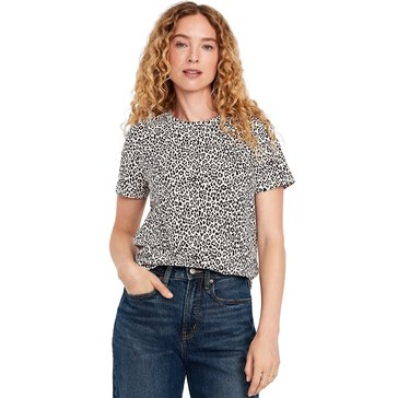 Old Navy Women's Short Sleeve Print Crew Jersey Tee