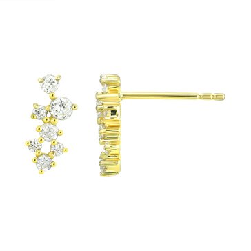 Minimalist 3/8 cttw Lab Grown Diamond Cluster Stud Earrings