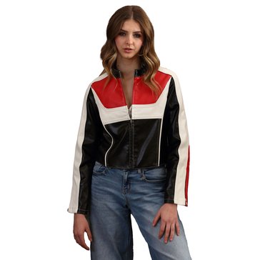 Ashley by 26 International Women's Vegan Leather Racer Jacket