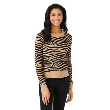 Bobeau Women's Zebra Jacquard Sweater