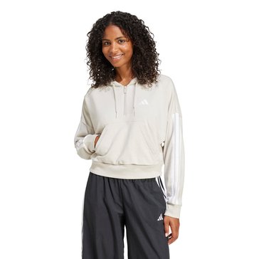 Adidas Women's Essential 3S French Terry Quarter Zip Hoodie