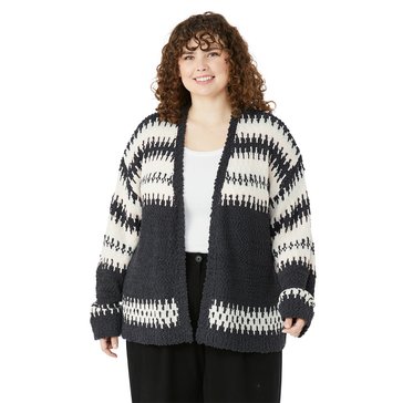 Bobeau Women's Popcorn Fair Isle Cardigan (Plus Size)