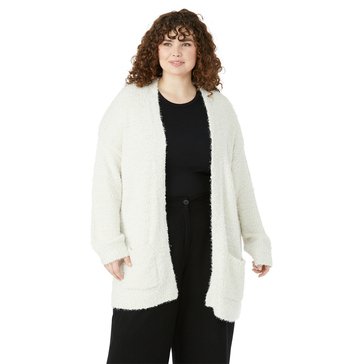 Bobeau Women's Popcorn Lurex Cardigan (Plus Size)