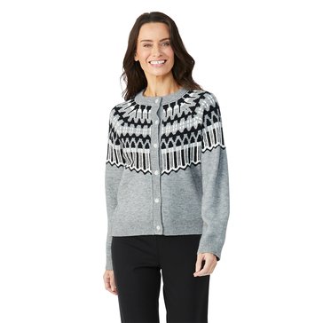 Bobeau Women's Fair Isle Cardigan