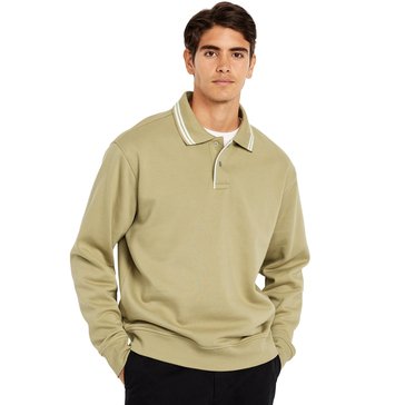 Old Navy Men's Long Sleeve Ribbed Collar Fleece 