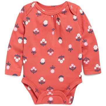 Old Navy Baby Girls' Long Sleeve Picot Print Bodysuit