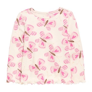Old Navy Toddler Girls' Long Sleeve Printed Rib Tee